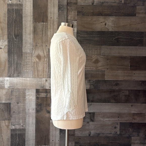 Gorgeous white peasant top medium boho angelic coquette romantic flower power - Picture 11 of 13